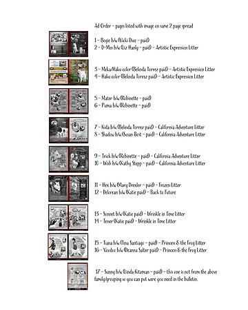BULLETIN AD ORDER SHEET